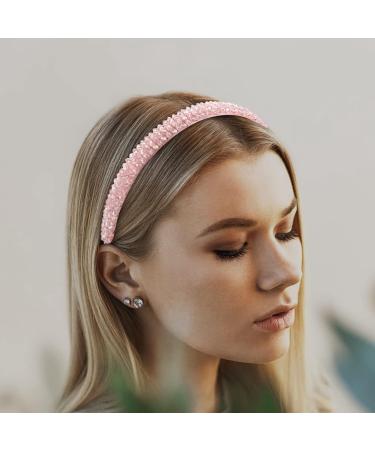 Wecoe 4 Pack Rhinestone Headbands - Crystal Beaded Sparkly Hair Accessories for Women and Girls - Perfect for Halloween and Christmas Gifts - Black, Pink, White, Champagne - Buy Online on GoSupps.com