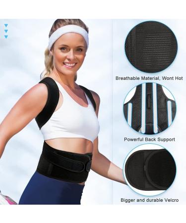 Posture Correction Back Brace for Men & Women - Full Support Belt for Hunchback & Spine Alignment | Adjustable XX-Large Orthopedic Corset in Black - Buy Online on GoSupps.com