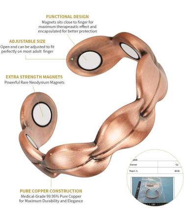 Wollet Magnetic Copper Ring for Arthritis - Adjustable Health Ring for Women & Men (CPR-0938) - Buy Online on GoSupps.com