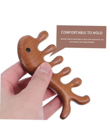 Frcolor 2-St Fish Shape Massage Comb | Comfortable Head & Skin Massage Tool | Gua Sha Wooden Hair Comb for Men & Women - Portable Massage Solution - Buy Online on GoSupps.com