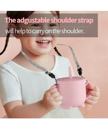 Kikonk 3-in-1 Toddler Sippy Cup & Snack Cup with Spill-Proof Lids - BPA Free (Pink) - Buy Online on GoSupps.com