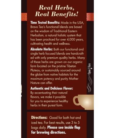 Bravo Tea Lion's Mane Mushroom Herbal Tea Caffeine Free 20 Tea Bags 6 Count 20 Count (Pack of 6) - Buy Online on GoSupps.com