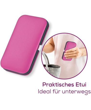 Beurer MP 44 Manicure/Pedicure Set - Electric Nail Care with 7 Attachments & LED Light - Pink - Includes Manual Nail Set & Storage Bag - Perfect for Home & Travel - Buy Online on GoSupps.com