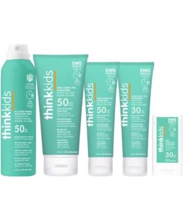 Thinksport Kids SPF 50 plus Mineral Sunscreen. Safe Natural Sunblock for Children Water Resistant Sun Cream Broad Spectrum Sun Protection Vegan Reef Friendly Sun Lotion 6oz Pack of 2 - Buy Online on GoSupps.com