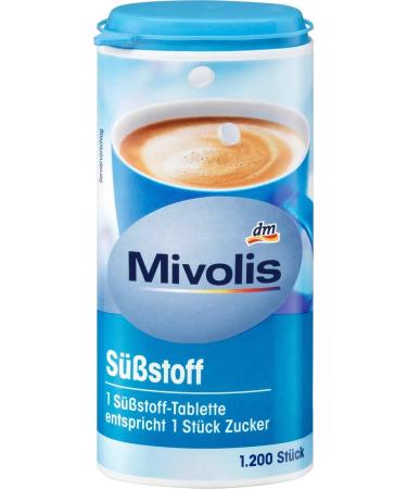 Mivolis Vegan Sweetener Tablets - Gluten & Color-Free 1 200 Pieces (72g) | Premium Sugar Alternative - Buy Online on GoSupps.com
