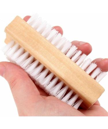 Double Sided Wooden Nail Brush - Hand Cleaning Tool for Fingernail & Toe, Soft Bristles, Wood Handle - 2 Pack - Buy Online on GoSupps.com