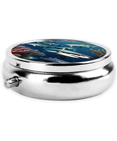 Sharks Under The Sea Pill Box | 3 Compartment Portable Travel Organizer - Buy Online on GoSupps.com