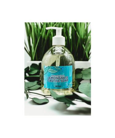 Lemongrass Pure Castile Soap Liquid - Vegan Hand Made Non-GMO | Gentle Face Hand & Body Wash for All Skin Types - 16 oz - Made in USA - Buy Online on GoSupps.com