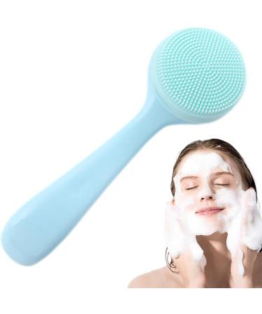 Silicone Manual Facial Cleansing Brush Skin Friendly Waterproof Face Cleaning Scrubber Exfoliator Cleanser Skin Friendly Face Scrubber for Blackheeads Whiteheads Makeup Residues Removal Blue - Buy Online on GoSupps.com