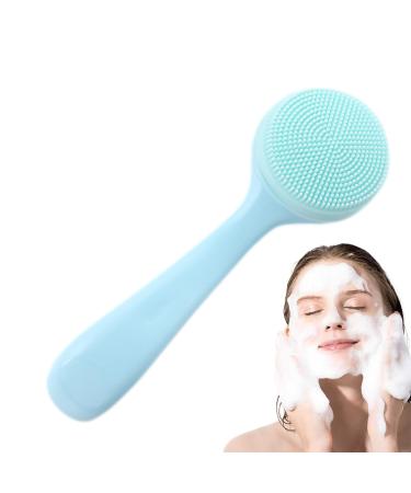 Face Scrubber Silicone Manual Facial Cleansing Brush Manual Facial Cleansing Brush Skin Friendly Waterproof Face Cleaning Scrubber Blue