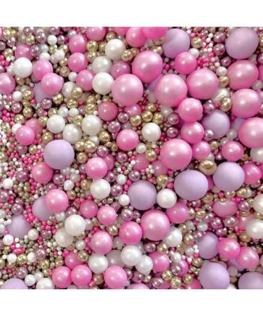 Luxury chocolate ball sprinkles Pink lilac purple metallic Gold White pastel Sprinkles cupcake cake topper pearls 100s 1000s valentines Mother s Day wedding decoration party baby shower WITH LOVE