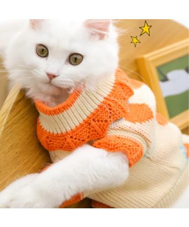 Aniac Small Orange Cat Sweater - Cozy Vest for Small Dogs and Kittens - Winter Knitwear for Cold Seasons and Spring - Buy Online on GoSupps.com