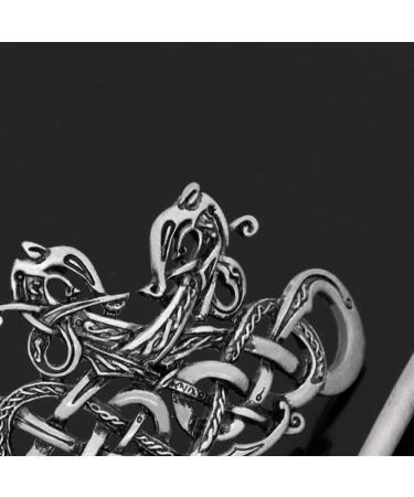 Women Hair Clip Hairpin Vintage Metal Hair Stick Hair Pin Dragon Hair Slide Clip Knot Viking Jewelry Hair Accessory - Buy Online on GoSupps.com