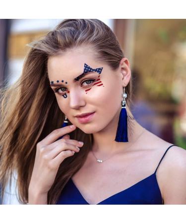 4th of July Temporary Tattoo Set - Patriotic Independence Day Face & Body Tattoos - 10PCS - Buy Online on GoSupps.com
