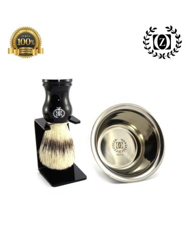 3 PC MEN'S SHAVING SET HAND MADE SHAVING BRUSH HIGH GRADE SHAVING CUP + STAND