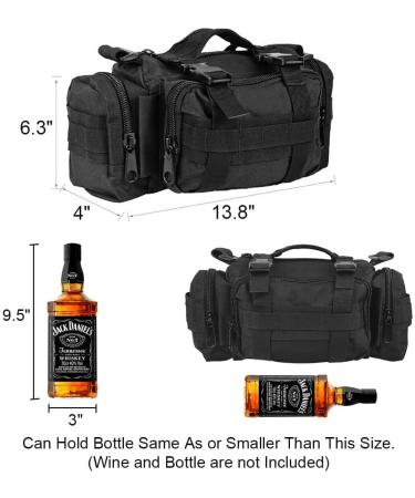 BraveHawk OUTDOORS Bike Handlebar Bag - Water Resistant 900D Nylon Oxford Waist Bag for Cycling - Black Medium - Buy Online on GoSupps.com