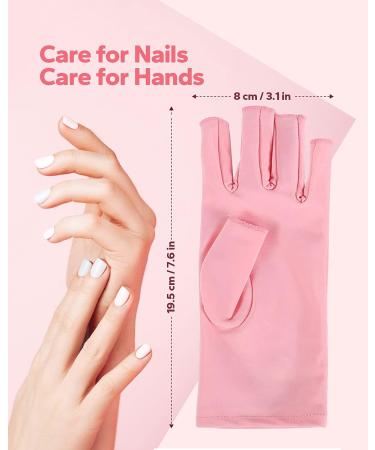 UPF50+ Meto UV Nail Gloves for Gel Nails Pink | Skin Care UV Protection - Buy Online on GoSupps.com