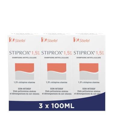 Stiproxal Anti-Dandruff Shampoo 1.5% Intensive Care, Effectively Eliminates Dandruff and Soothes Itchy Scalp, pack of 3x100 ml
