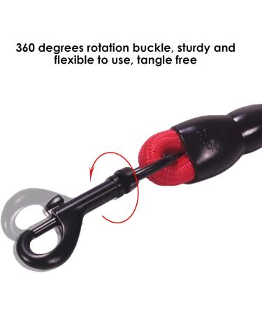 Double Dog Leash for 2 Dogs | 360 Rotatable Adjustable & Padded | Ideal for Small & Medium Breeds - Red - Buy Online on GoSupps.com