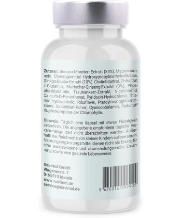 Cognital 90 Capsules: Brahmi Ginkgo Biloba OPC Grape Seed Extract & Siberian Ginseng | Premium Natural Micronutrients for Wellness - Buy Online on GoSupps.com