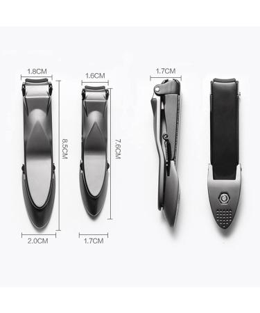 HCHGJKN Nail Clippers Splash Proof Nail Clipper with Built-in Nail Debris Catcher Stainless Steel Nail Clippers for Fingernail Toenail(Schwarz) Black - Buy Online on GoSupps.com