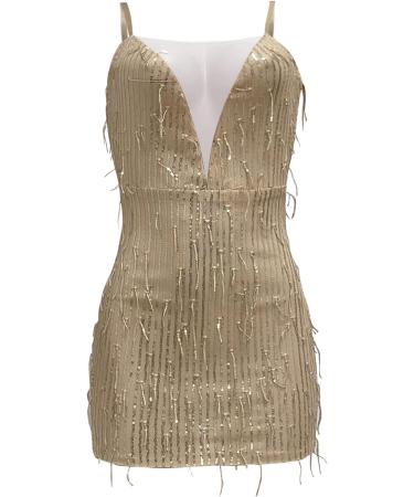 Shop Hanxiulin Elegant Sexy Christmas Maxi Dress V-Neck Backless Sleeveless Cocktail & Graduation Dress in Khaki - Buy Online on GoSupps.com