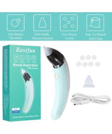 Ravifun Electric Baby Nasal Aspirator - USB Rechargeable, 5 Suction Levels for Newborns & Toddlers - Buy Online on GoSupps.com