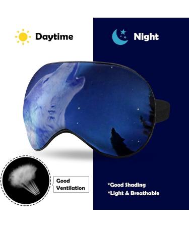Wolf Howling Starry Sky Sleep Mask - Adjustable Blindfold for Night Travel and Nap - Buy Online on GoSupps.com