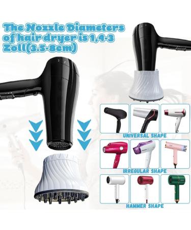 Universal Hair Diffuser Attachment for Curly & Wavy Hair - Sltaxar White Hair Dryer Nozzle (1.4-3 inches) - Buy Online on GoSupps.com