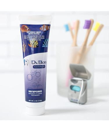 Dr. Bob Natural Xylitol Kids Toothpaste with Fluoride - SLS-Free, Dye-Free, Made in USA - 4oz - Buy Online on GoSupps.com