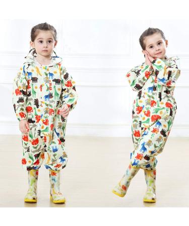 JiAmy Kids Outdoor Waterproof Rain Suit | Yellow One Piece Rain Coverall 3-5 Years - Buy Online on GoSupps.com