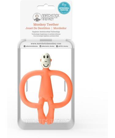 Matchstick Monkey Antimicrobial Silicone Teether & Gel Applicator - Orange Monkey BPA Free | Easy-to-Grip Design | 3 Months - Buy Online on GoSupps.com
