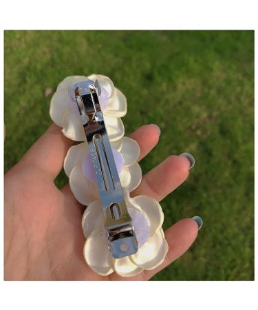 Ivory Flower Hair Clips | 2 Pcs Wedding Accessories for Women & Girls - Buy Online on GoSupps.com
