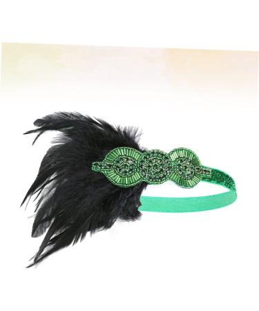 HAPINARY Feather Headdress Vintage Hairband Hair Band Headdress for Party Hairband Party Headdress Hijab 1920s Headband Dance Headpiece Turban Party Headwear Bride Accessories Prom One Size Green - Buy Online on GoSupps.com