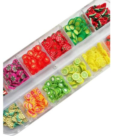 UUYYEO 2 Boxes 3D Clay Nail Art Slices - DIY Nail Art Supplies with Assorted Flowers and Fruit Slices - Buy Online on GoSupps.com