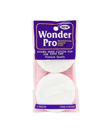 Wonder Pro Double Sided Cotton Puff With Satin Tape - 2 Pieces
