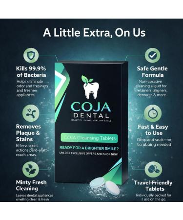 COJA Dental Cleansing Pod PRO + UV - 48kHz Ultrasonic Retainer Cleaner Dual Accessory UV Ports 200mL USB-C Rechargeable for Aligners Dentures Night Guards Mouthguards (Arctic White) - Buy Online on GoSupps.com