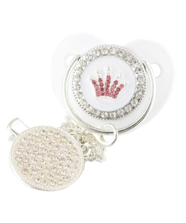 Luxury Cartoon Crown Heart Shape Baby Pacifier | Rhinestone Bling Soother for Infants | Perfect Baby Shower Gift - Buy Online on GoSupps.com