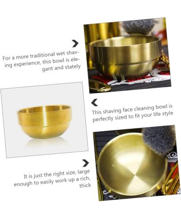 Minkissy Men's Shaving Set - Foam Dishwasher Face Tools Metal Razor & Soap Bowl - 2-Piece Luxury Facial Cleaning Kit (9x9x4.9cm) - Golden - Buy Online on GoSupps.com