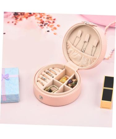 Zerodeko 2pcs Portable Jewelry Box Mens Earring Men Earring Small Earrings Container Girl Jewelry Earring Case Hoop Earrings for Girls Small Containers Watch Box Leather Travel Vintage 10X10X5CMx2pcs Pinkx2pcs - Buy Online on GoSupps.com