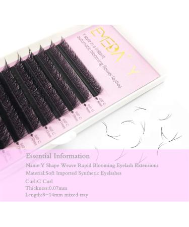 Y Eyelash Extensions D Curl .07mm 2D Fan - Soft YY Type 12mm Volume Lashes - Emeda 1 Pack - Buy Online on GoSupps.com