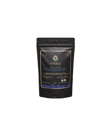 Tea Rituals Earl Grey Black tea Organic Loose leaf tea - Royal Cream Bergamot and blue cornflowers (50+ cups per 100gms) Brew Hot & Iced tea Resealable Pouches
