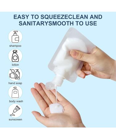OUFAN 20 Pack Refillable Makeup Container Set | Travel-size Toiletries TSA-Approved Pouches | Stand-Up Design for Shampoo, Conditioner, Lotion, Soap, Liquids - Buy Online on GoSupps.com