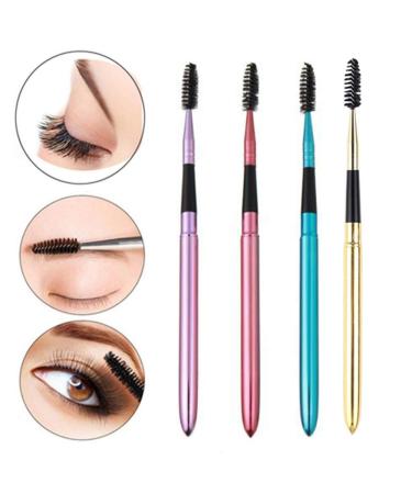 Foldable Eyelash Brush for Women - Eyebrow Refining Tool with Spiral Rods (Blue) | International Shipping Available - Buy Online on GoSupps.com