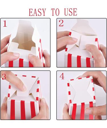 Ouoqi Popcorn Bags - 36 Striped Snack Boxes for Parties Birthdays & Weddings - Red Wave Pattern Candy Bar Bags - Buy Online on GoSupps.com