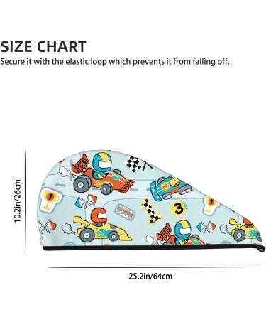 Cartoon Car Racing Microfiber Hair Towel - Soft Super Absorbent Coral Velvet Wrap for Women with Long Curly & Thick Hair - Buy Online on GoSupps.com