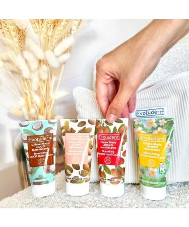 EVOLUDERM Coconut Hand Cream 50 ml 97% Natural Origin Vegan Made in France Pack of 3 x 50 ml - Buy Online on GoSupps.com