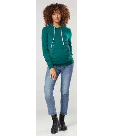 Zeta Ville Women's Maternity Nursing Hooded Sweatshirt 324c - Dark Green - Buy Online on GoSupps.com