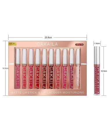 Matte Liquid Lipstick Set with Lip Plumper Gloss | Long Lasting, Waterproof, Moisturizing | High Pigmented Lip Stain Gift Set for Girls & Women - 9+1 Colors 01 - Buy Online on GoSupps.com