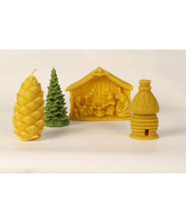 Natural Beeswax Pine Cone Candle | Handmade & Pure | 10cm | Eco-Friendly Decor by ECOWOODDECOR - Buy Online on GoSupps.com